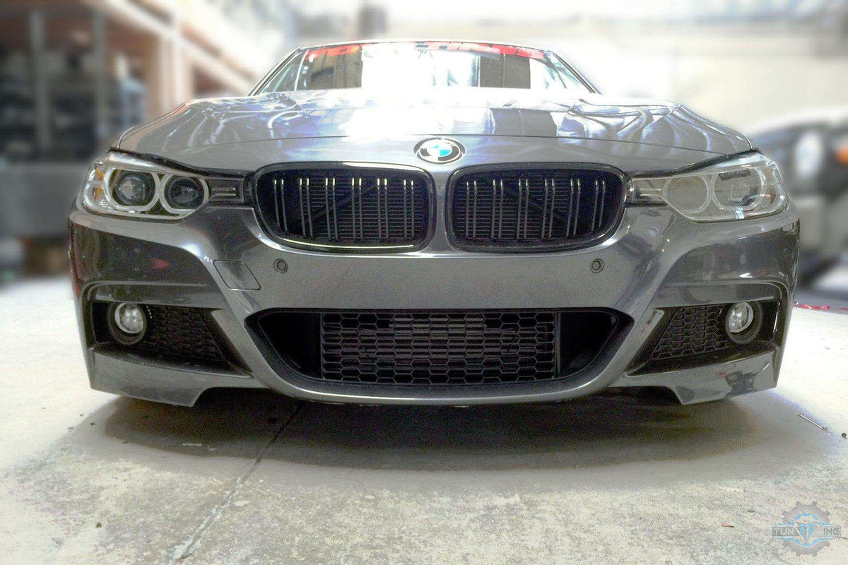 2012-2018 BMW 3 Series (F30/F31) M Style Dual Slat Kidney Grilles (Pair) [Various Finishes] - Prop and Piston