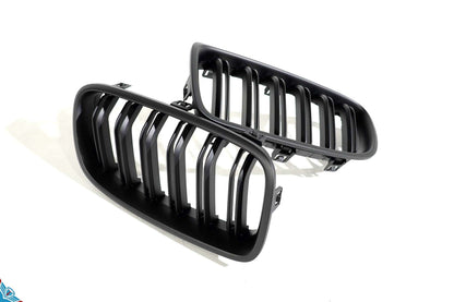 2012-2018 BMW 3 Series (F30/F31) M Style Dual Slat Kidney Grilles (Pair) [Various Finishes] - Prop and Piston