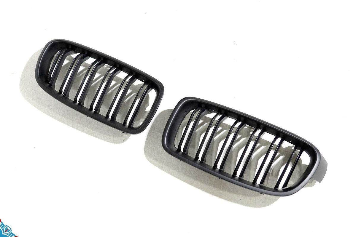 2012-2018 BMW 3 Series (F30/F31) M Style Dual Slat Kidney Grilles (Pair) [Various Finishes] - Prop and Piston