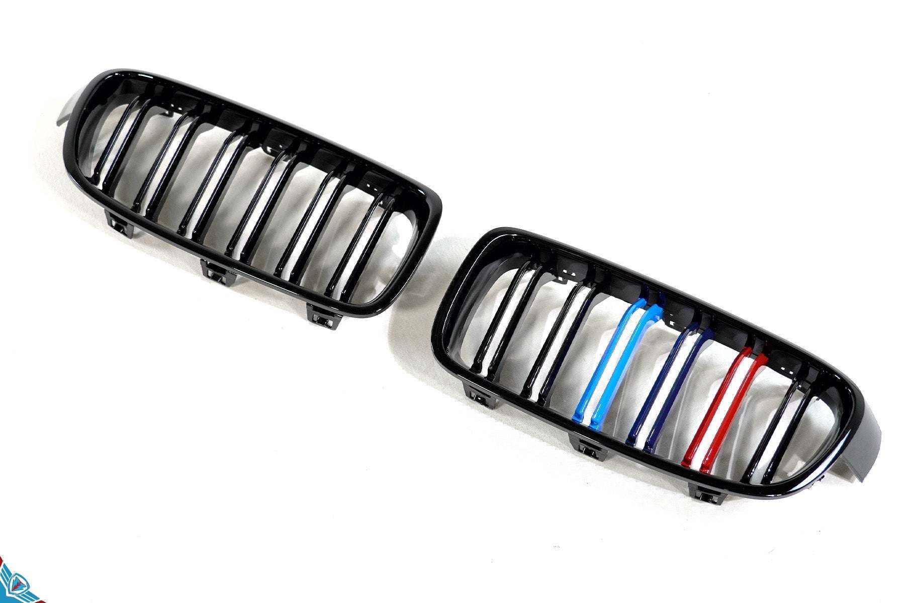 2012-2018 BMW 3 Series (F30/F31) M Style Dual Slat Kidney Grilles (Pair) [Various Finishes] - Prop and Piston
