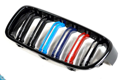 2012-2018 BMW 3 Series (F30/F31) M Style Dual Slat Kidney Grilles (Pair) [Various Finishes] - Prop and Piston