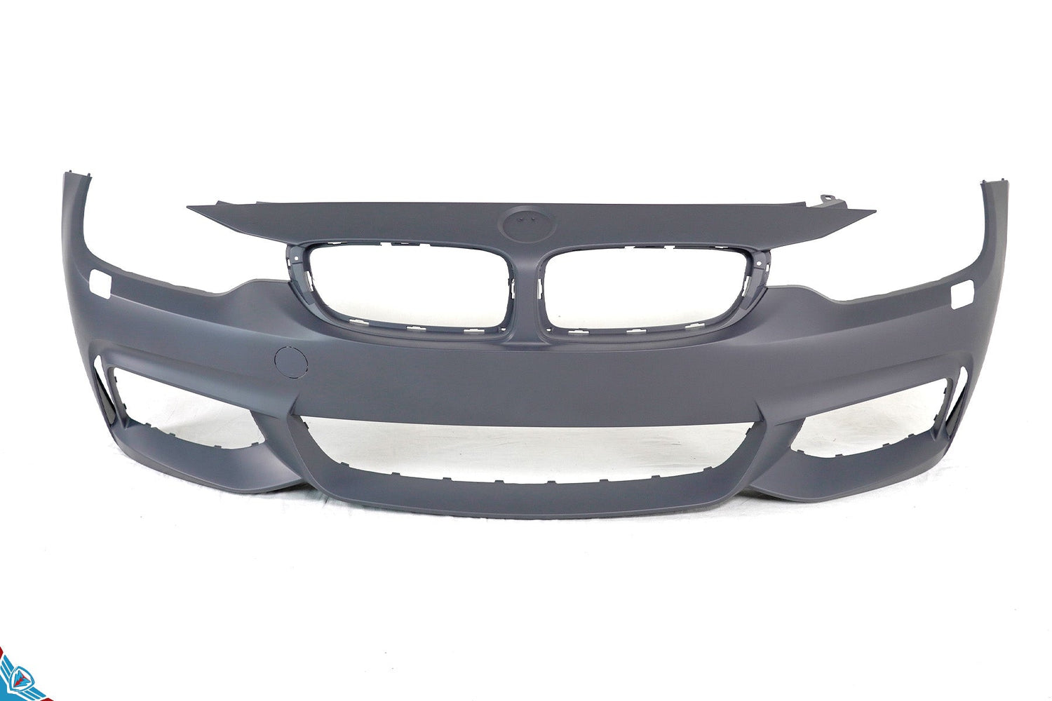 Blue 2014-2020 BMW 4 Series F32 with M Sport style front bumper conversion kit