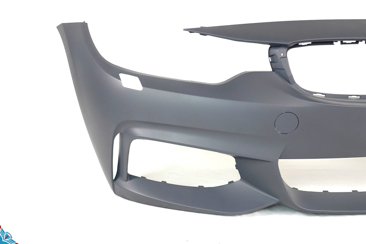 Blue 2014-2020 BMW 4 Series F32 with M Sport Style front bumper conversion kit