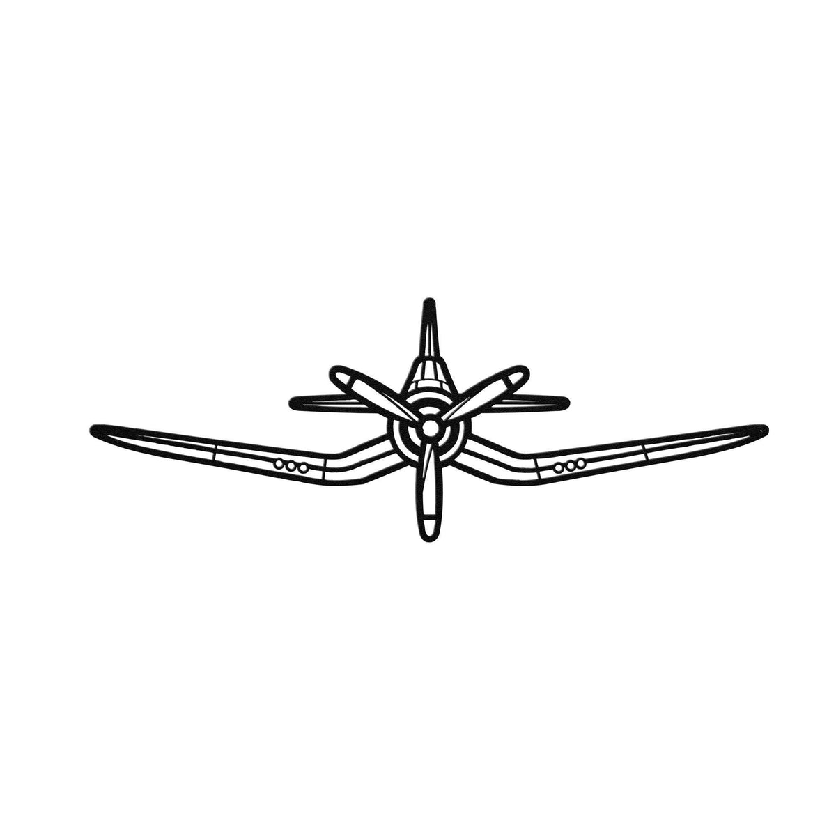 F4U Corsair Metal Sign featuring aircraft silhouette on durable metal in multiple colors and sizes