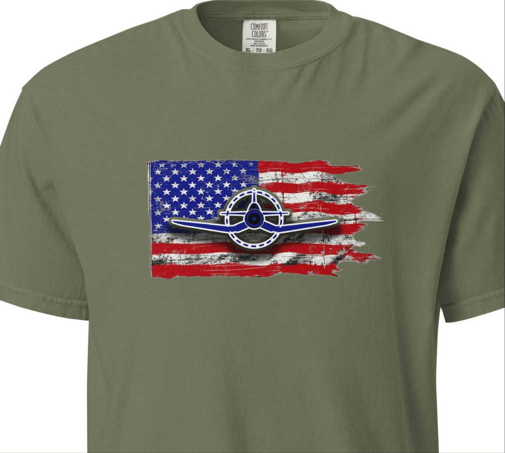 F4U Corsair heavyweight tee aviation streetwear pilot gear unisex T-shirt - Prop and Piston