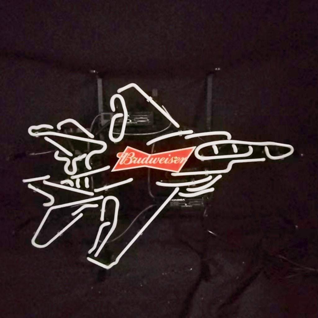 Fighter Plane Budweiser Beer Neon Signs - Prop and Piston