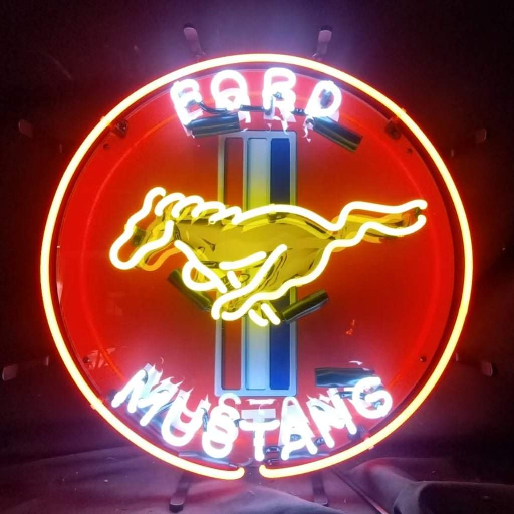 Ford Mustang Car Logo Neon Signs - Prop and Piston