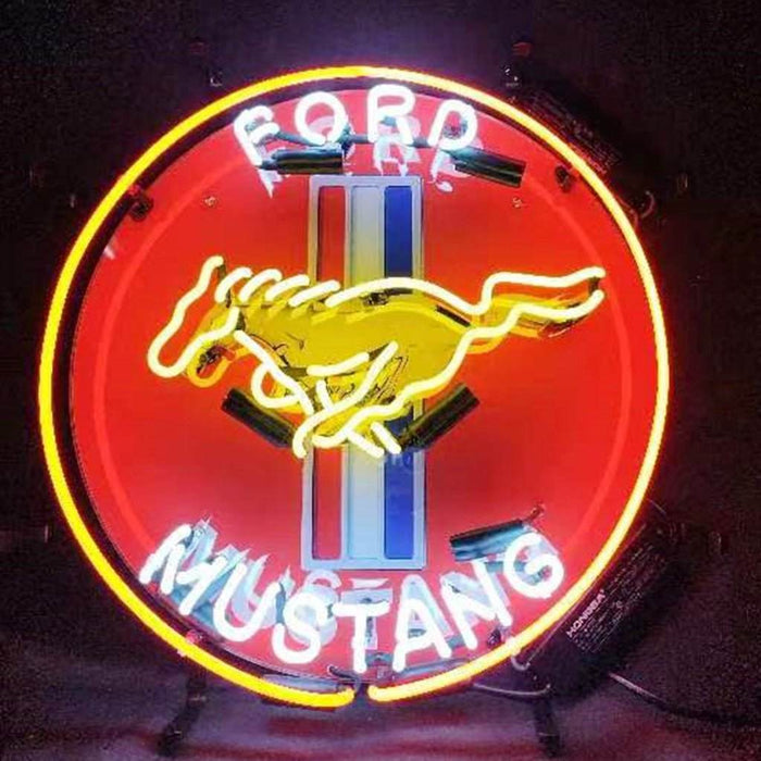 Ford Mustang Car Logo Neon Signs - Prop and Piston