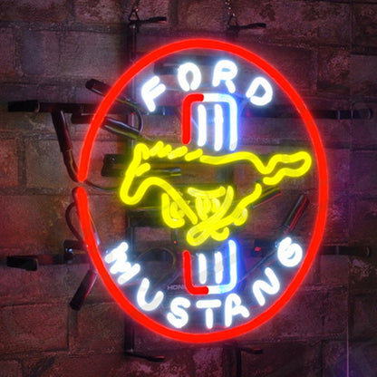 Ford Neon Mustang Racing Car Auto Neon Signs Light - Prop and Piston