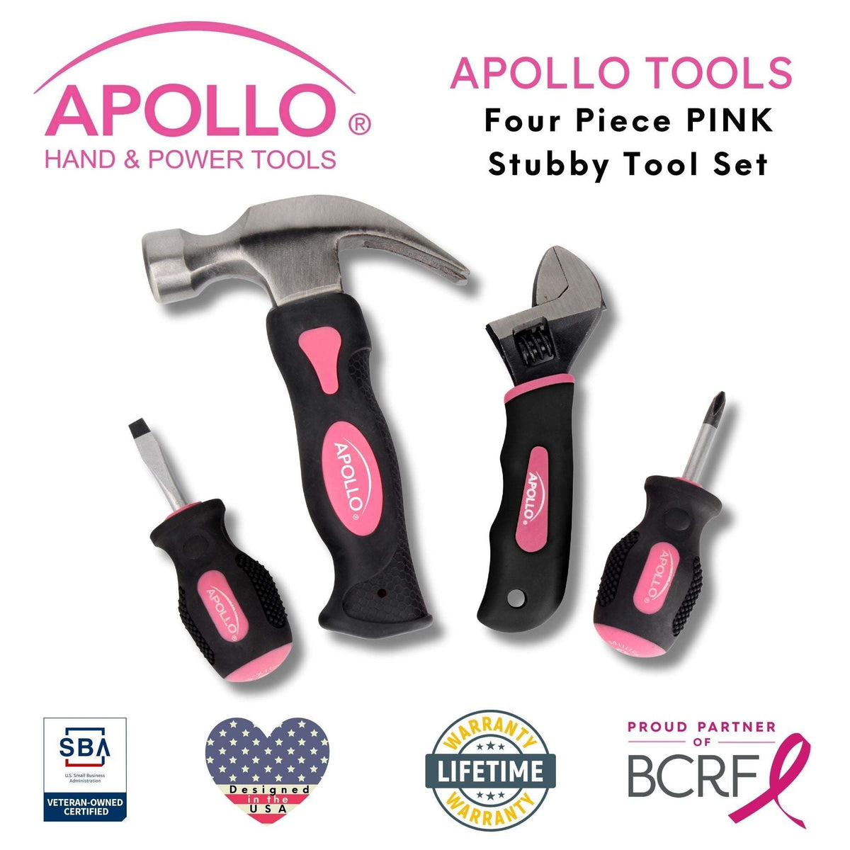 Four Piece Stubby Tool Set - Pink - DT0240P - Prop and Piston