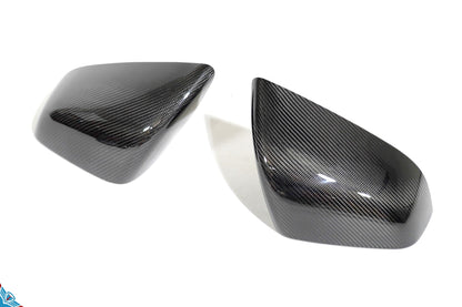 Tesla Model X OEM Overlay Dry Carbon Fiber Mirror Covers [Various Finishes] | FYBR Aerodynamics - Prop and Piston