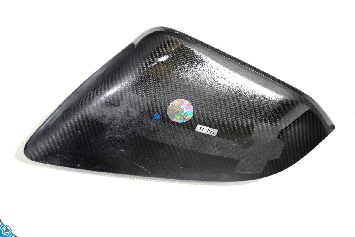 Tesla Model X OEM Overlay Dry Carbon Fiber Mirror Covers [Various Finishes] | FYBR Aerodynamics - Prop and Piston