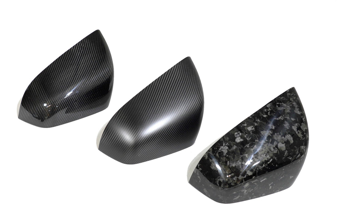Tesla Model X OEM Overlay Dry Carbon Fiber Mirror Covers [Various Finishes] | FYBR Aerodynamics - Prop and Piston
