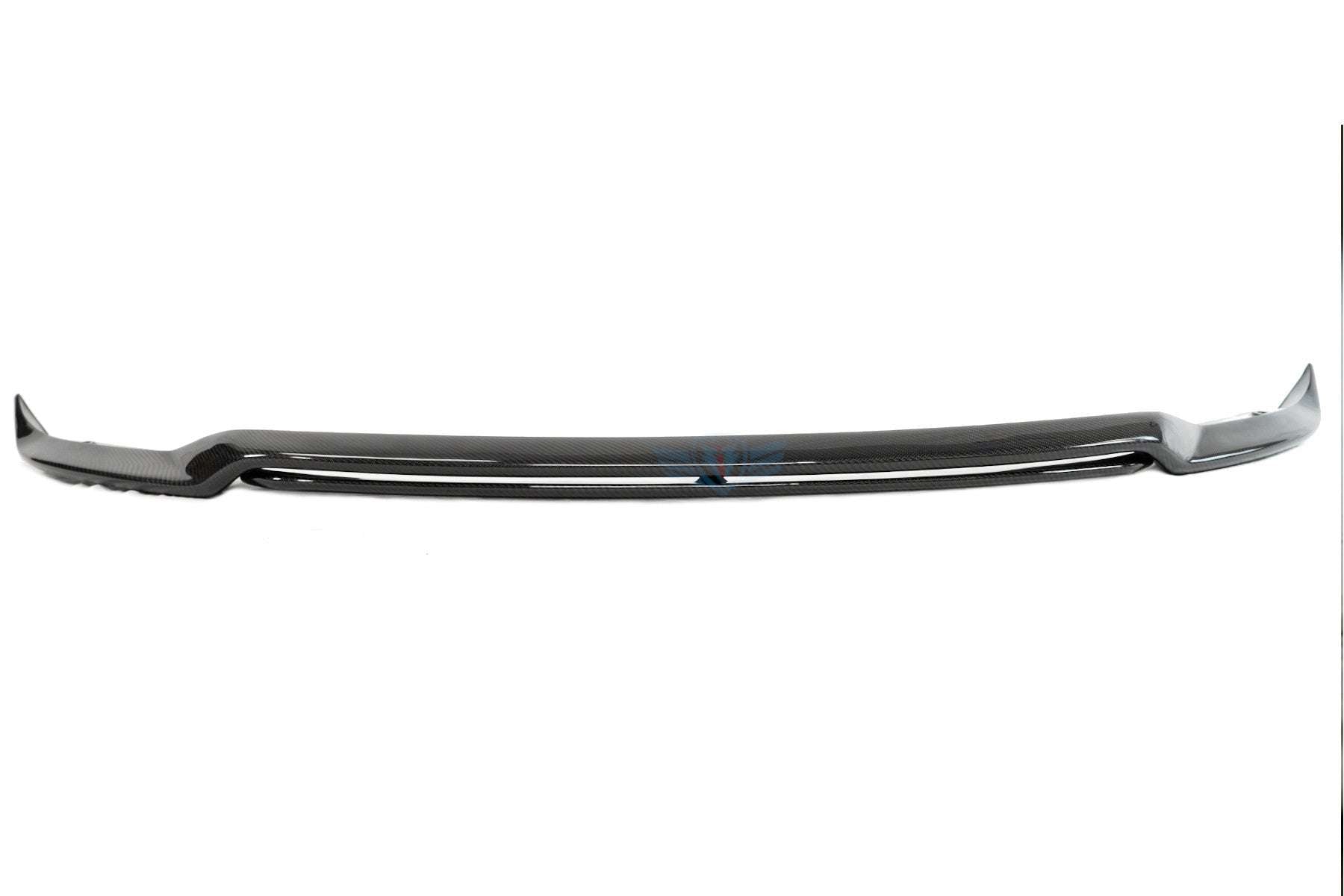 Tesla Model 3 with FYBR ATS style genuine carbon fiber front lip in green wrap