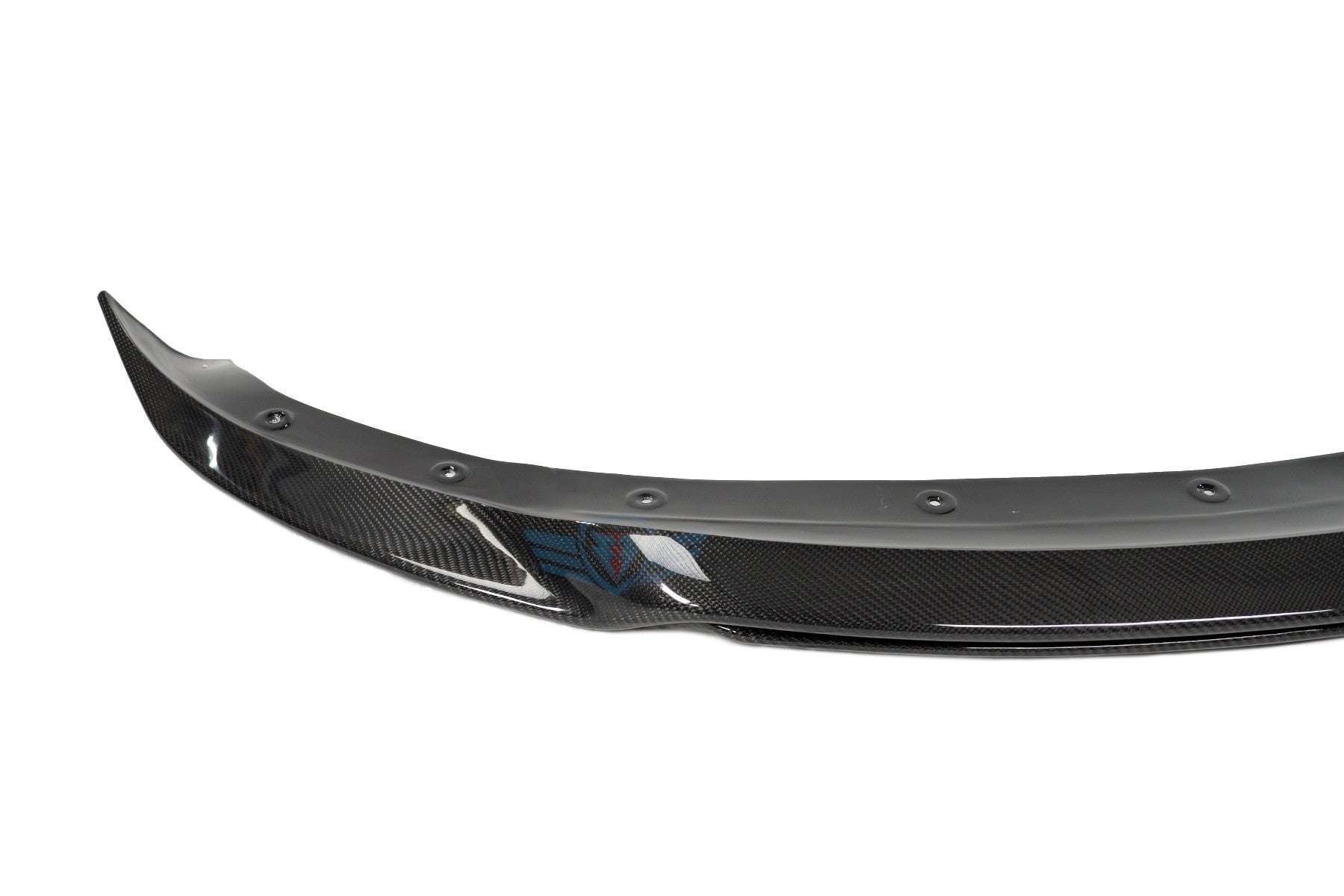 Tesla Model 3 with FYBR ATS style genuine carbon fiber front lip in green wrap