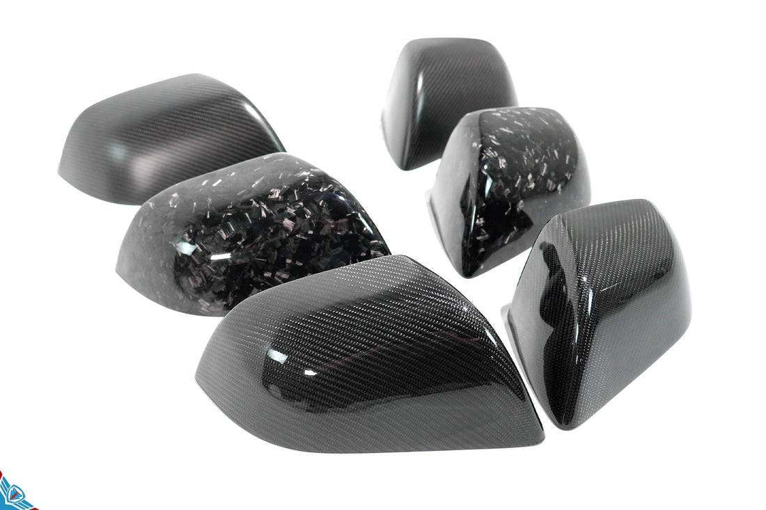 Tesla Model 3 Full OEM Replacement Carbon Fiber Mirror Covers [Various Finishes] | FYBR Aerodynamics