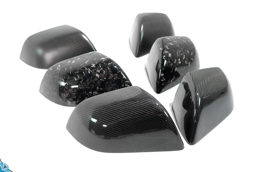 Tesla Model 3 Full OEM Replacement Carbon Fiber Mirror Covers [Various Finishes] | FYBR Aerodynamics