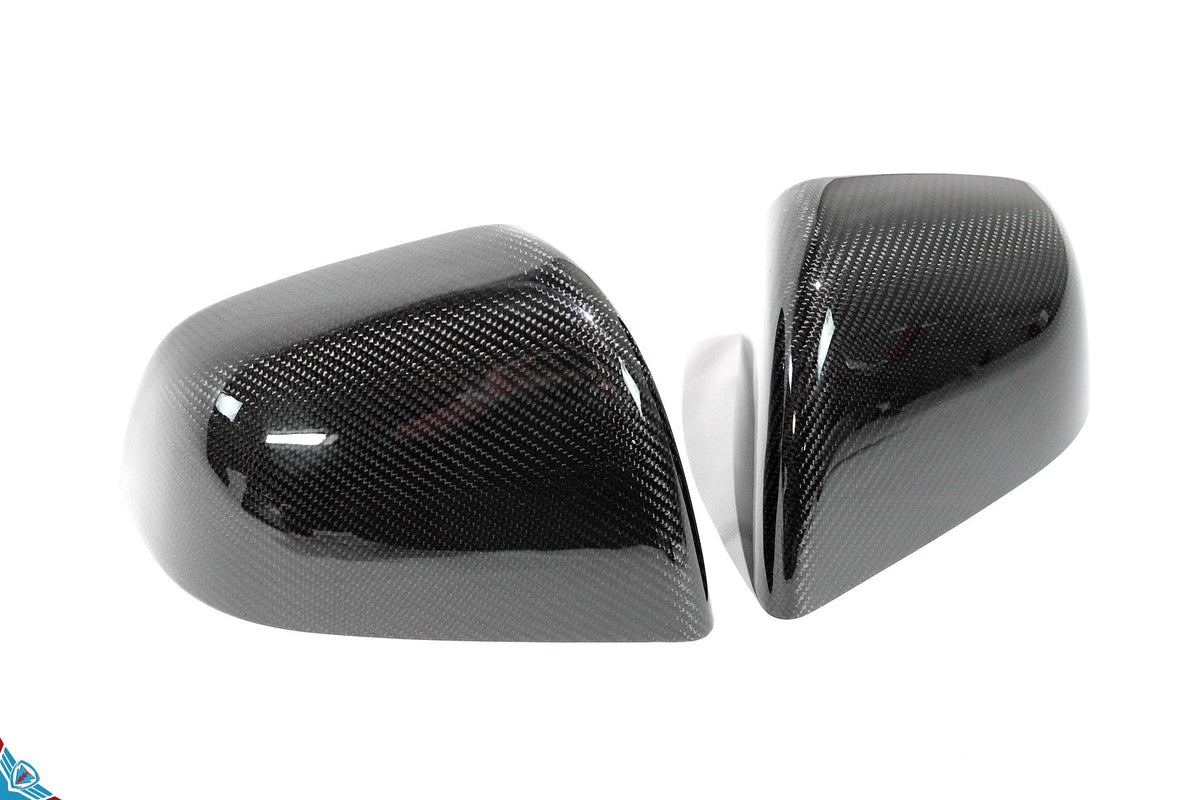 Tesla Model Y Full OEM Replacement DRY Carbon Fiber Mirror Covers [Various Finishes] | FYBR Aerodynamics - Prop and Piston