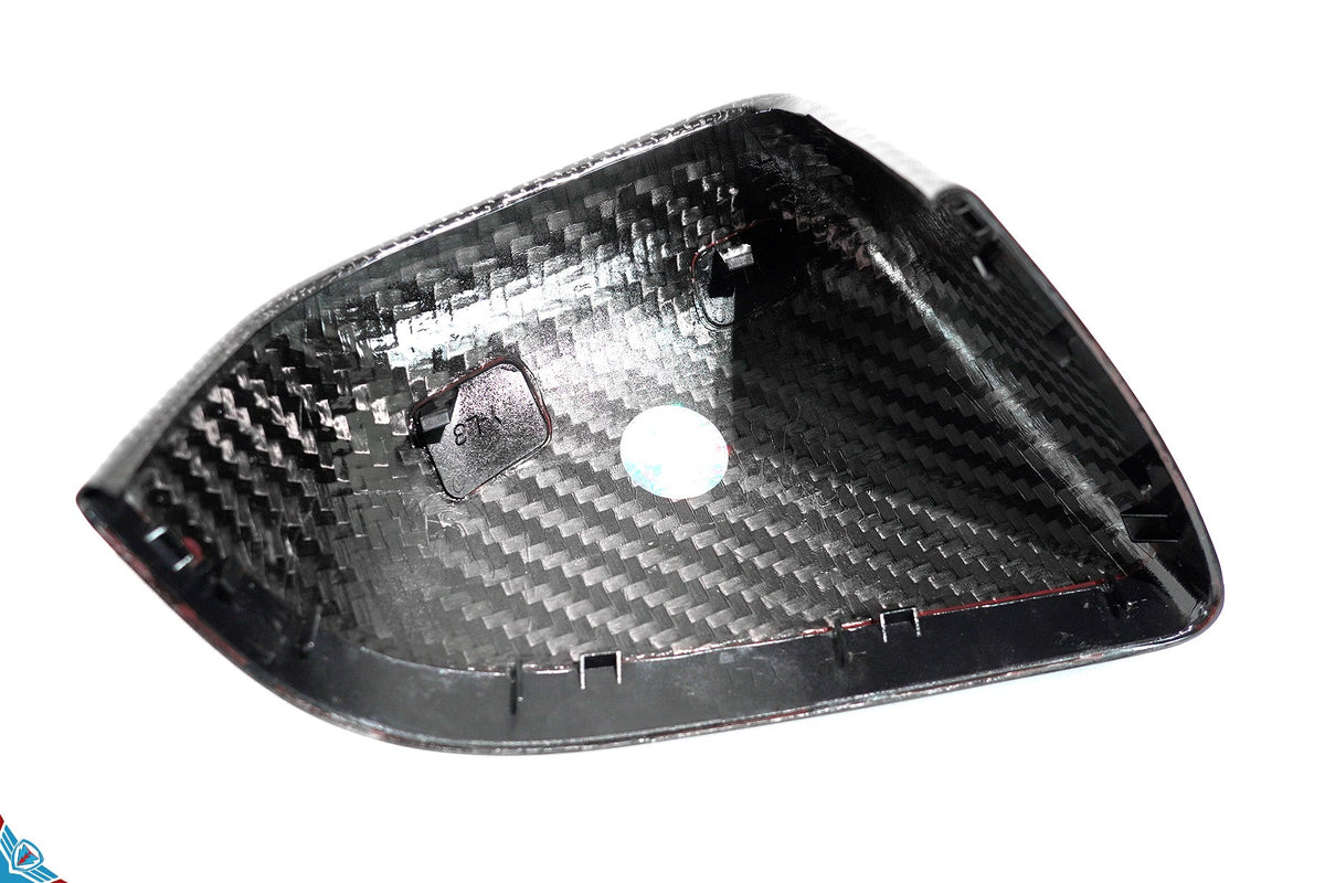 Tesla Model Y Full OEM Replacement DRY Carbon Fiber Mirror Covers [Various Finishes] | FYBR Aerodynamics - Prop and Piston
