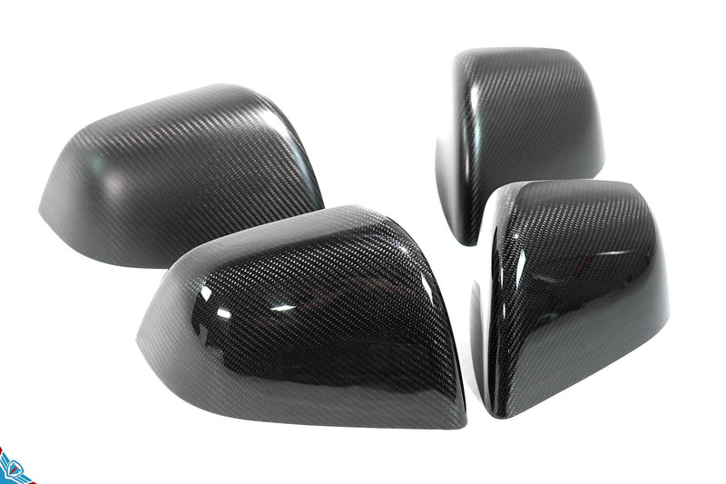 Tesla Model Y Full OEM Replacement DRY Carbon Fiber Mirror Covers [Various Finishes] | FYBR Aerodynamics - Prop and Piston