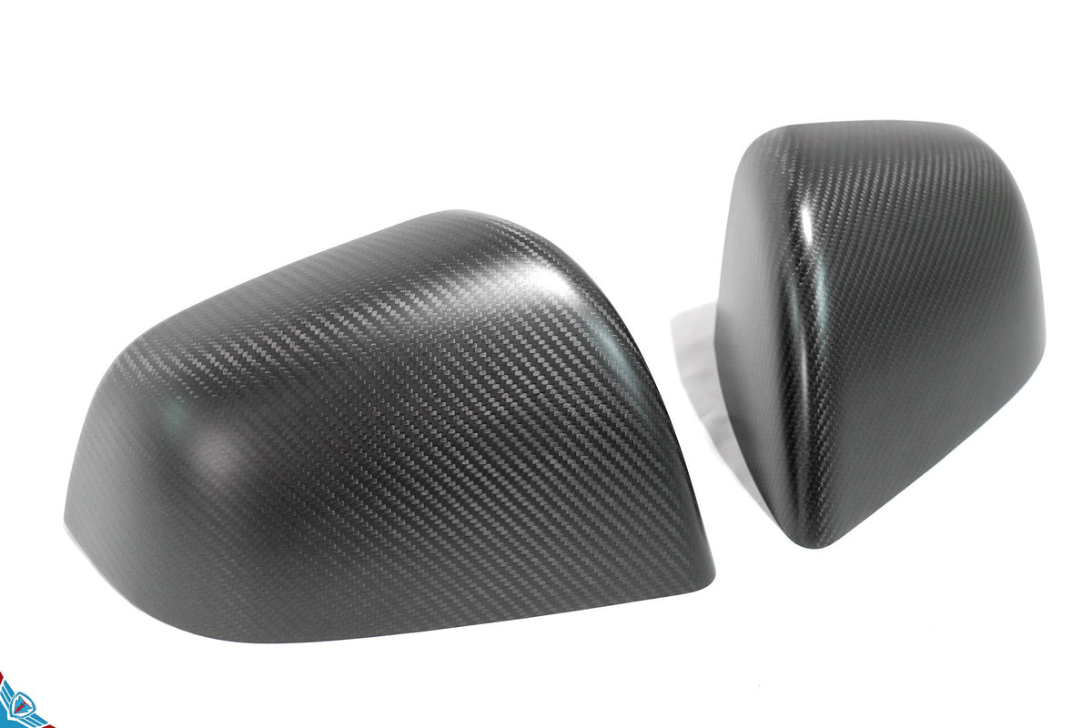 Tesla Model Y Full OEM Replacement DRY Carbon Fiber Mirror Covers [Various Finishes] | FYBR Aerodynamics - Prop and Piston