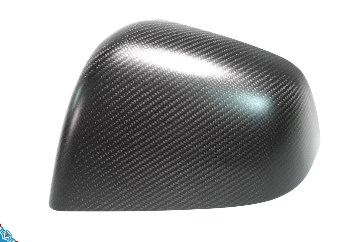 Tesla Model Y Full OEM Replacement DRY Carbon Fiber Mirror Covers [Various Finishes] | FYBR Aerodynamics - Prop and Piston