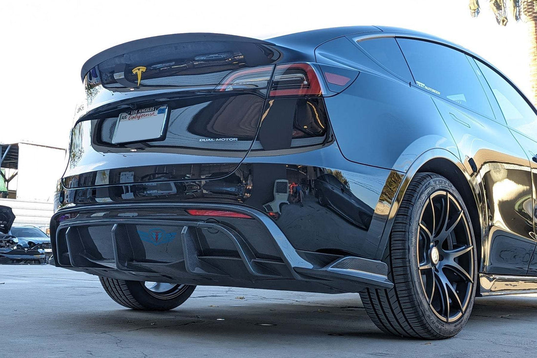 2020-2025 Tesla Model Y (1st Gen) Carbon Fiber SHX Full Replacement Rear Diffuser | FYBR Aerodynamics