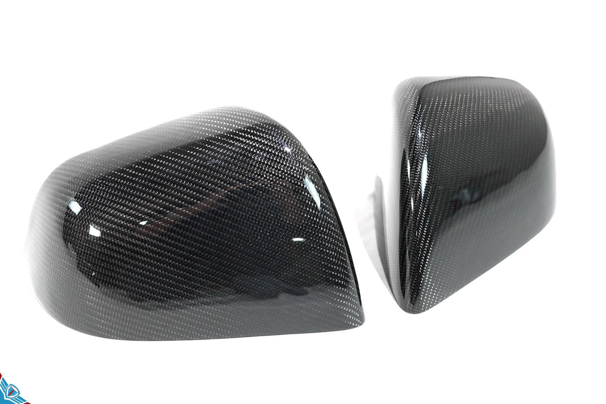 Tesla Model Y Full OEM Replacement Carbon Fiber Mirror Covers [Various Finishes] | FYBR Aerodynamics