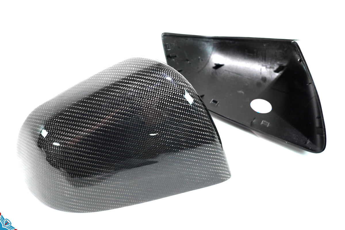 Tesla Model Y Full OEM Replacement Carbon Fiber Mirror Covers [Various Finishes] | FYBR Aerodynamics