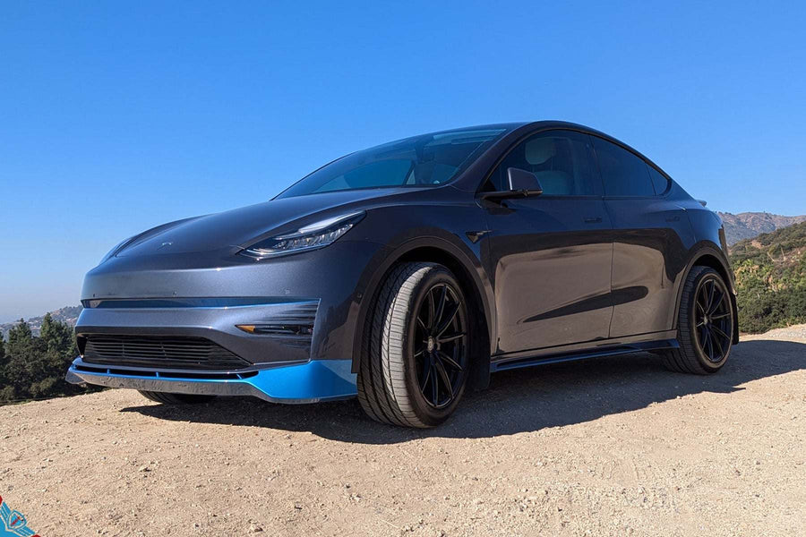 CUSTUNING Tesla Model Y Front Facia Upgrade (Front Bumper + Lip) - Prop and Piston