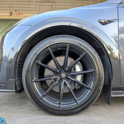 Tesla Model Y SDX Dry Carbon Fiber Fender Flares | FYBR Aerodynamics
