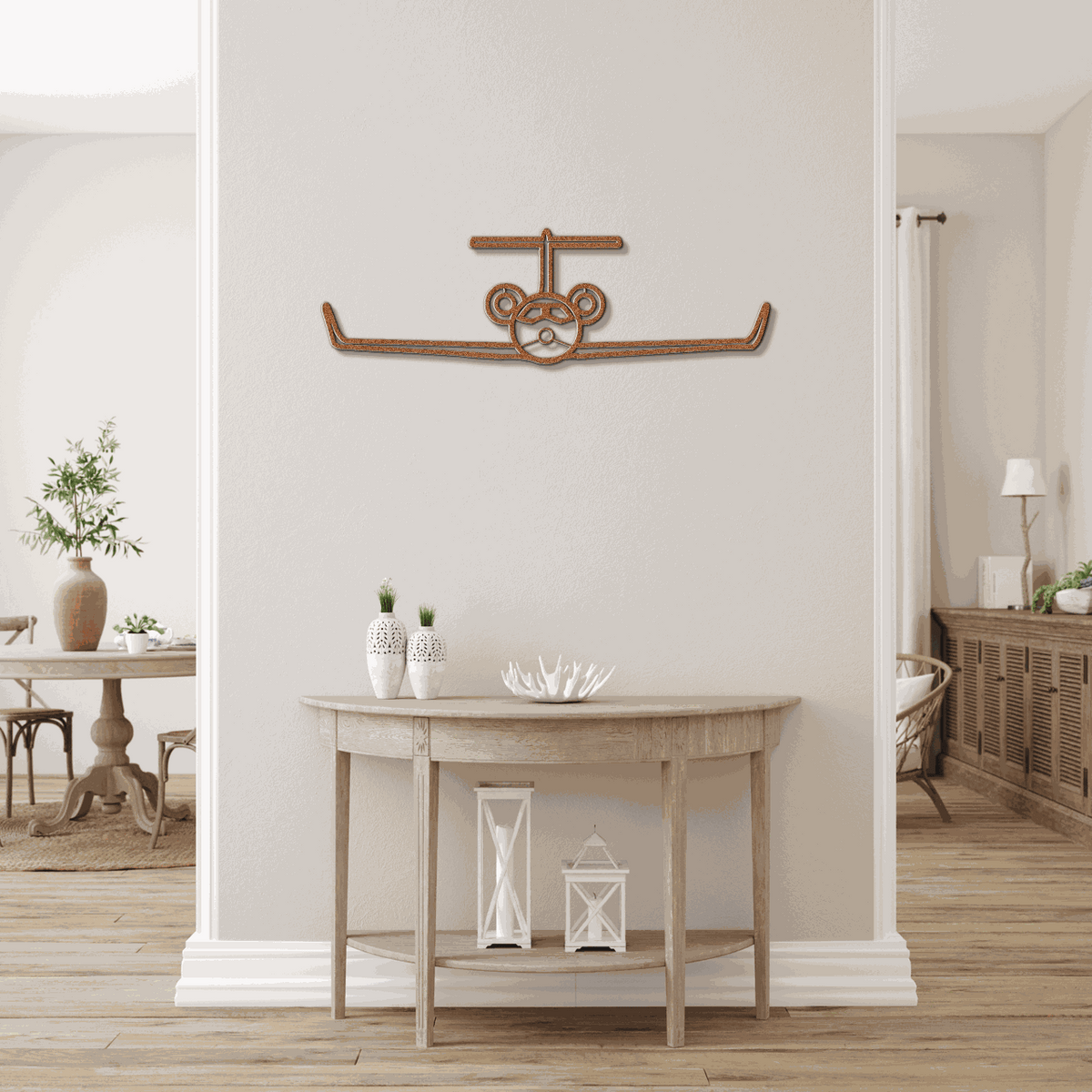 Metal wall art steel aviation silhouette jet design in multiple finishes and sizes