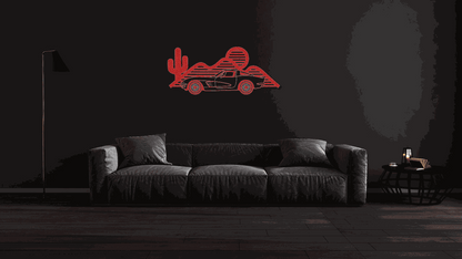 Corvette silhouette wall art – Personalized Corvette Wall Decor,Powder-Coated Steel, Car Lover Gift
