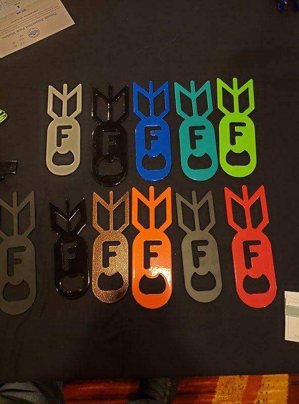 F Bomb Bottle Opener – Steel Bar Tool – Powder Coated – Funny Kitchen & Garage Gift 3"x6"