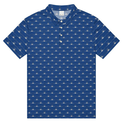 Blue Jet Pilot polo shirt with slim fit and jet pilot pattern for casual and sporty looks