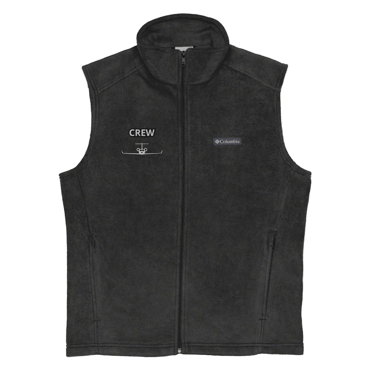 Men’s Columbia fleece vest with zippered pockets and thermal retention fabric