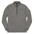 Jet Set Crew Quarter zip pullover in grey, lightweight eco-friendly athletic top with sweat-wicking fabric and UPF 50+ protection
