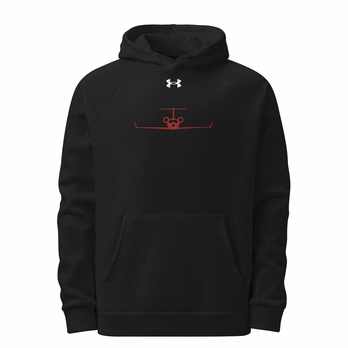 Jet Set Limited Red Edition unisex fleece hoodie with embroidered Under Armour logo and front pouch pocket
