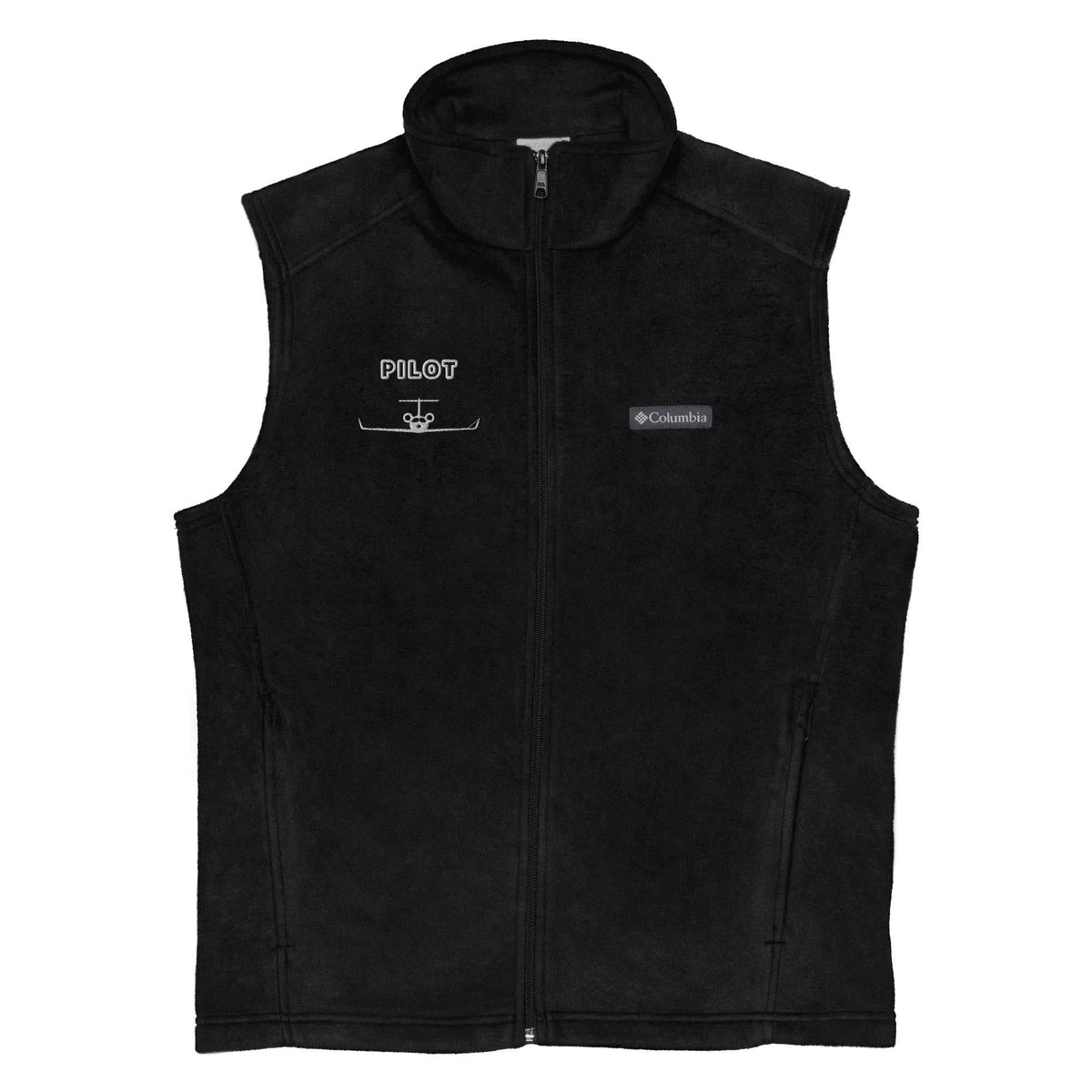 Jet Set Pilot Columbia fleece vest for men with zippered pockets and thermal retention fleece