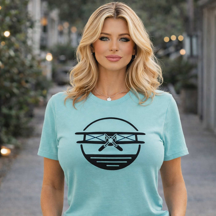 Vintage Biplane Graphic T-Shirt | Aviation Logo Tee