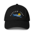 Black cap with airplane and sun design and &