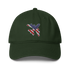 USA Flag aviation baseball cap with relaxed fit and adjustable strap
