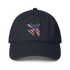 USA Flag aviation baseball cap with low-profile design and adjustable strap