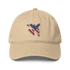 USA Flag aviation baseball cap with adjustable strap and pre-curved visor