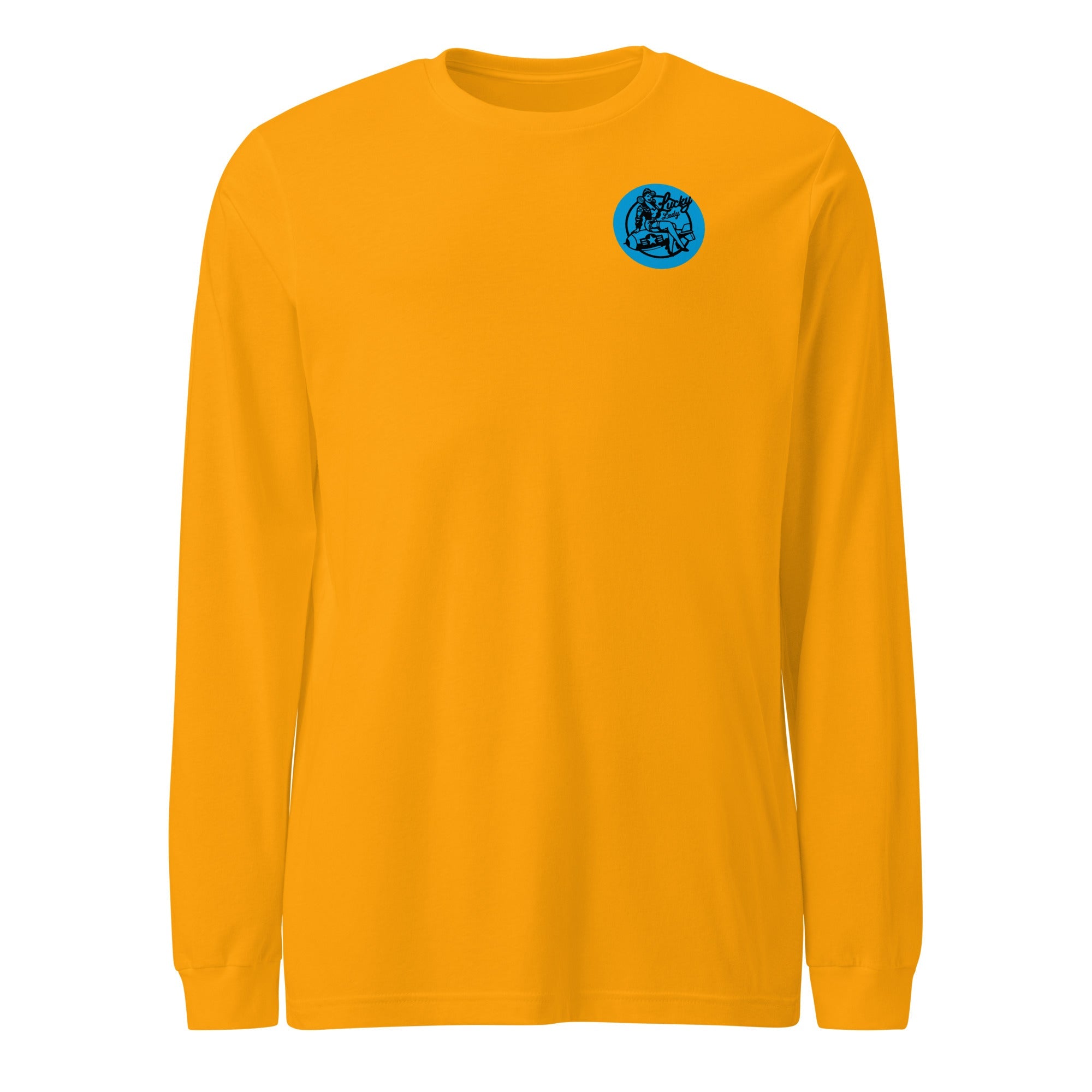Lucky Lady Front Logo & Large Back Unisex Long Sleeve Tee - Prop and Piston