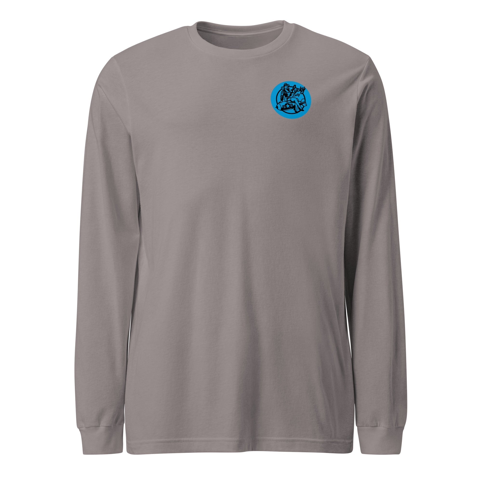Lucky Lady Front Logo & Large Back Unisex Long Sleeve Tee - Prop and Piston
