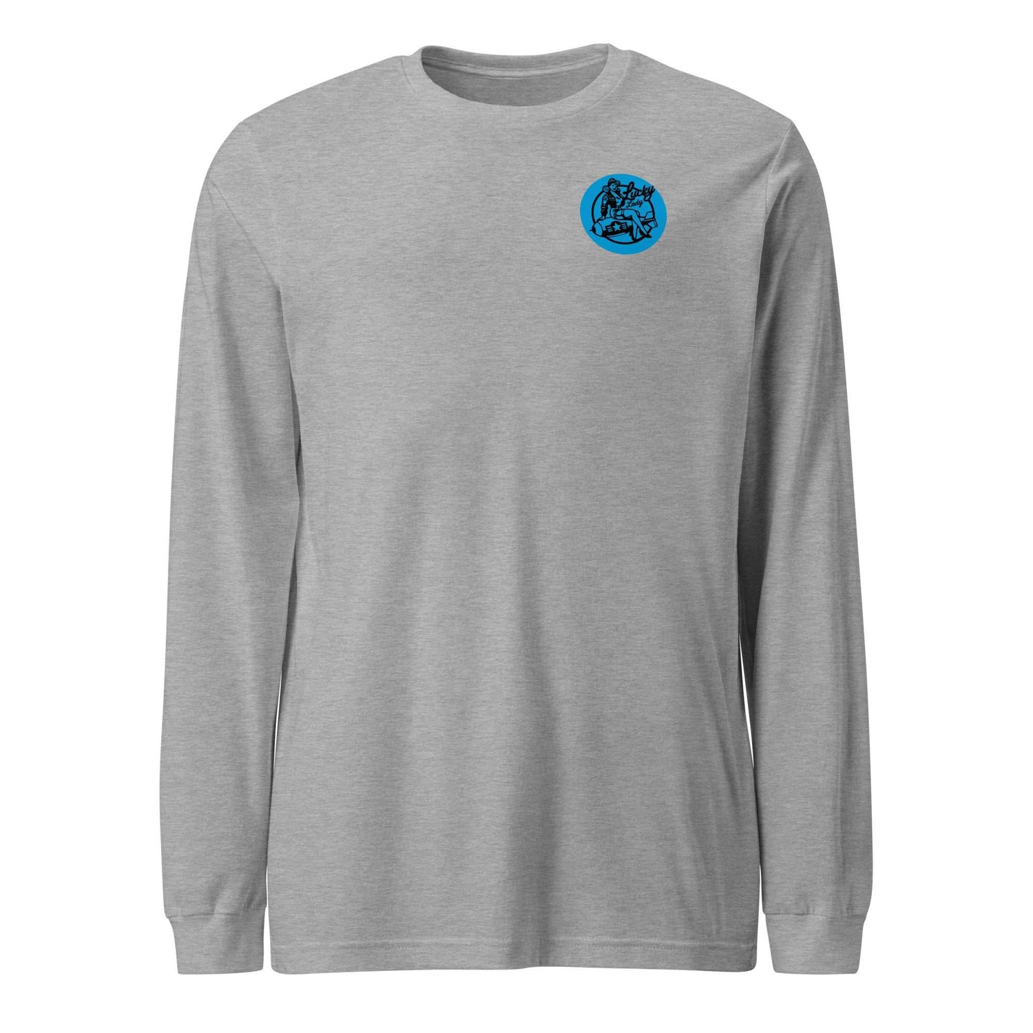 Lucky Lady Front Logo &amp; Large Back Unisex Long Sleeve Tee - Prop and Piston
