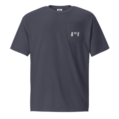 Manual transmission t-shirt featuring a pocket detail, made of 100% ring-spun cotton for a relaxed look.