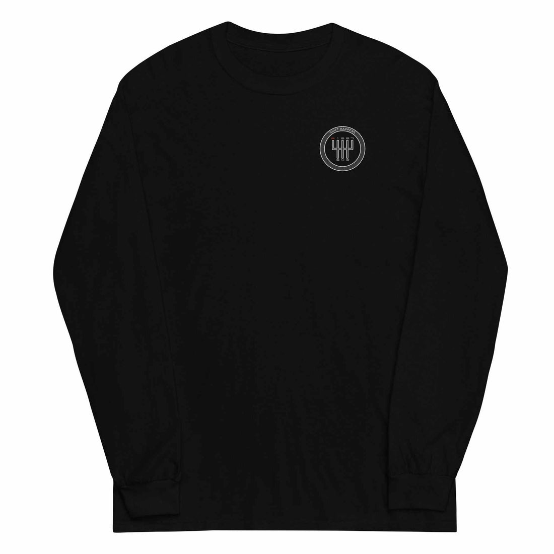 Shift Happens Long Sleeve T-Shirt black cotton casual men&