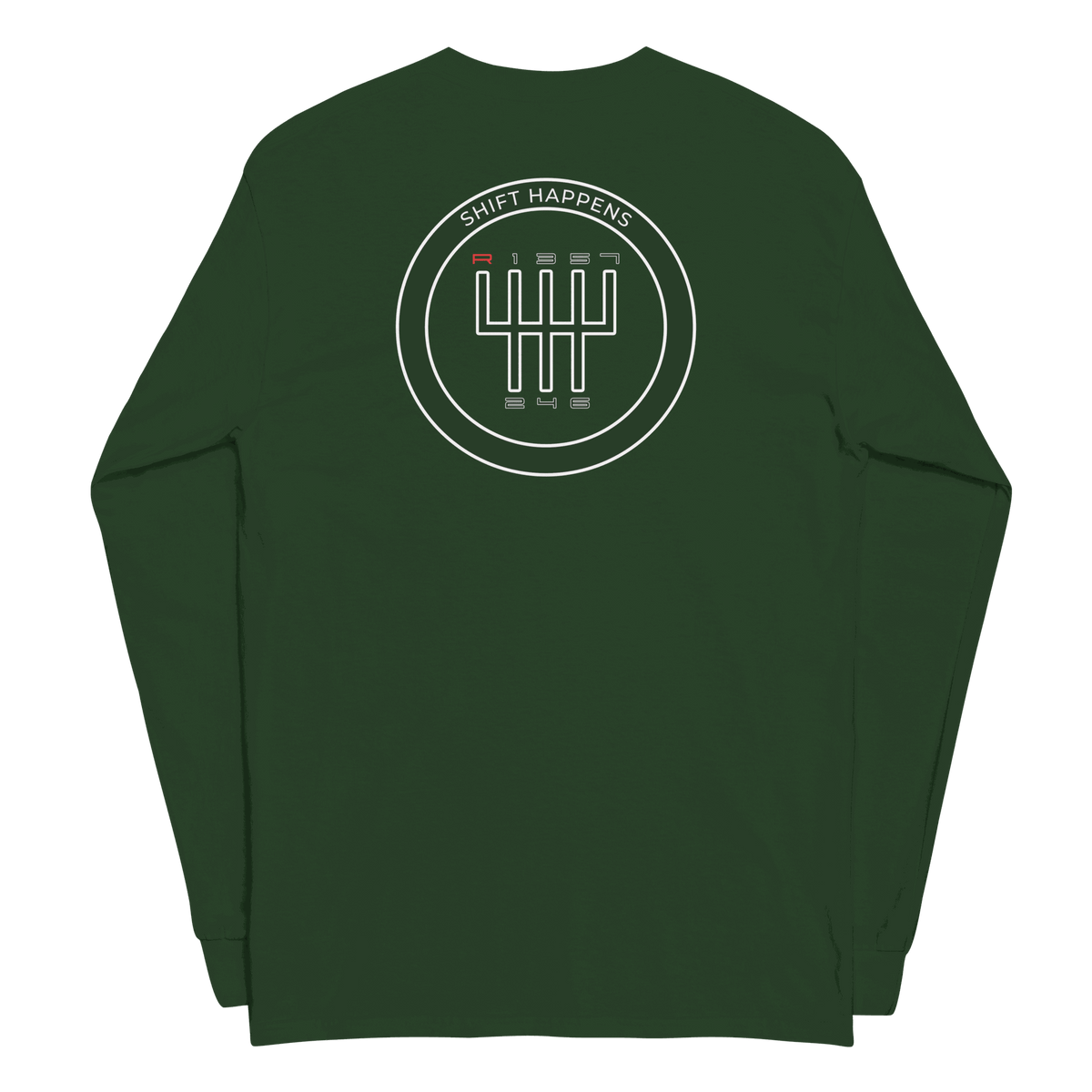 Shift Happens Long Sleeve T-Shirt in classic fit with rib cuffs and 100% cotton fabric for men's casual and business wear